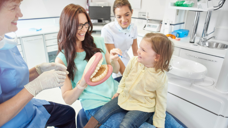 A family visiting dental clinic.